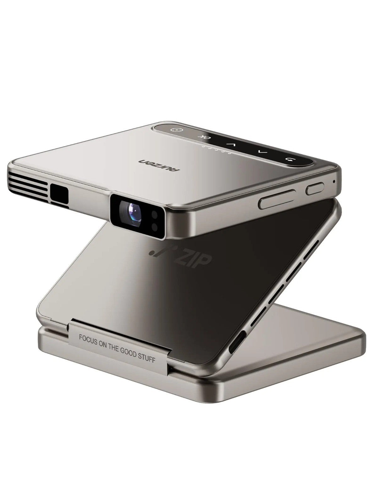 Yinzam ZIP Gold Tri-Fold Portable Projector DLP Mini Pocke Projector One-Click Screen Mirroring Type-C Fast Charging 5000mAh