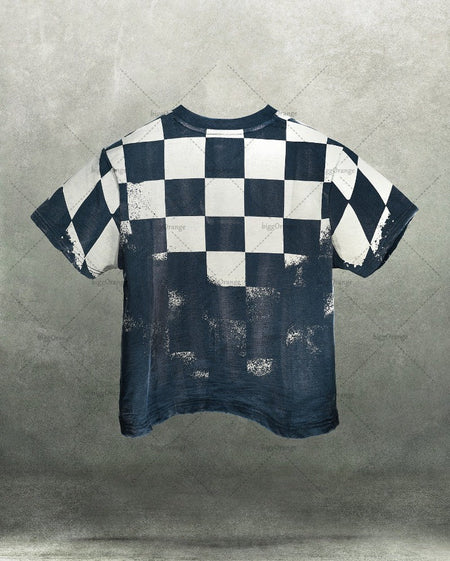 2025 Trendy Brand Streetwear Y2K Harajuku Retro Plaid Graphic Tops Men High Street Punk Casual Loose Oversized T-shirts Women