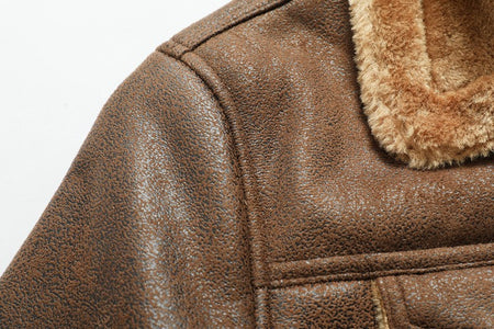 Winter Men's Suede Leather Coat High Quality Thick Fleece Warm Leather Jacket Fashion Turn Down Collar Male Loose Casual Coats