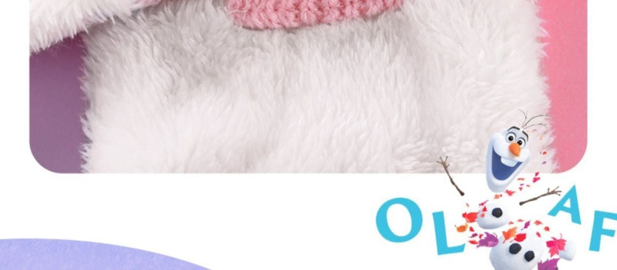 Disney Elsa Cartoon Cute Student Hat and Scarf Creative Kawaii Girls Princess Winter Warm Three-Piece Set Christmas Gift
