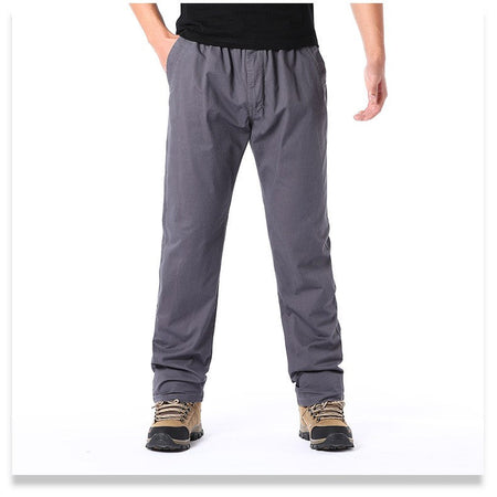 Casual Pants Men's Spring Autumn Cotton Cargo Trousers Plus Size Large Sports Pants Loose Straight Man Elastic Waist Pants
