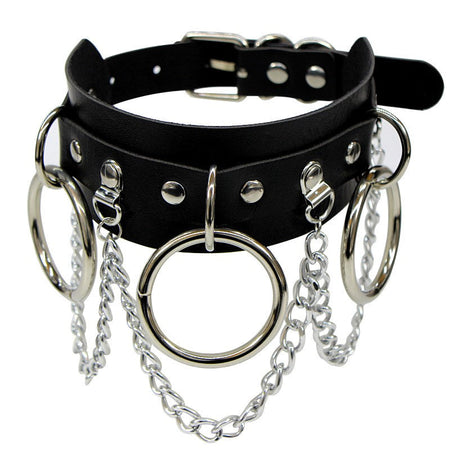 Woman Black Punk Choker Collar Necklace Sexy PU Leather Heart Lock Key Spike Chocker Gothic Cosplay Accessories Party Jewelry