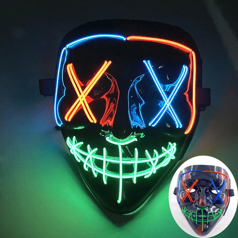Scary Wireless Glowing LED Mask Halloween Party Supplies Neon Purge Mask Cosplay Luminous Face Masks Carnival Festival Props