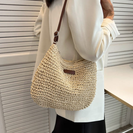 Fashion Straw Women Shoulder Bags Paper Woven Female Handbags Large Capacity Summer Beach Straw Bags Casual Tote Purses