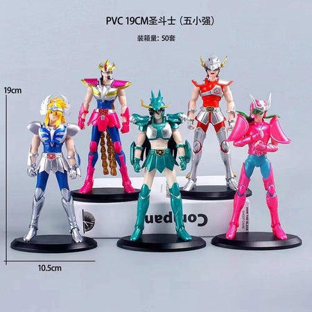 Japanese Anime Saint Seiya Figure Phoenix Ikki Hyoga Seiya Shiryu Standing Figure Toy PVC Box Figure Collection Decoration 19cm