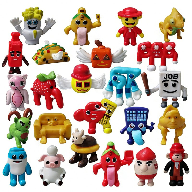 Set Steal A Brainrot W Or L Figure Toy Cartoon 77 67 Job Action Figures Strawberry Elephant Model PVC Decoration Doll Kids Gift