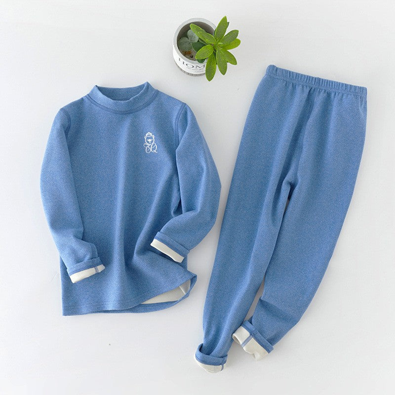 Kids Pajama Sets Autumn Winter Thermal Underwear Suit Girls Boys Cotton Outfits 3-14 Years Teens Clothes No Trace Warm Sleepwear