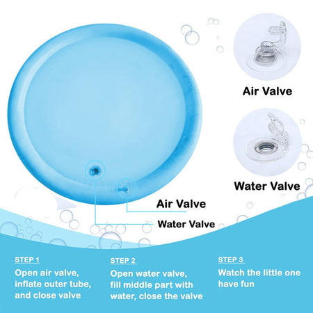 1pc 100cm/39.4inch PVC Baby Playing Water Mat Purple Round Seal Pattern Toddler Pad Kids Early Education Activity Toys Cushion