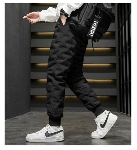 Men's down Cotton Trousers Windproof Waterproof Warm Winter Sports Loose Snowy Long Pants Youth Casual Faion Trendy  C...