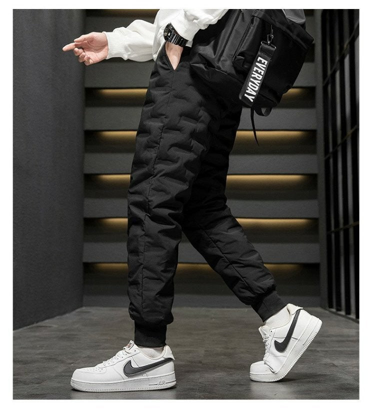 Men's down Cotton Trousers Windproof Waterproof Warm Winter Sports Loose Snowy Long Pants Youth Casual Faion Trendy  C...
