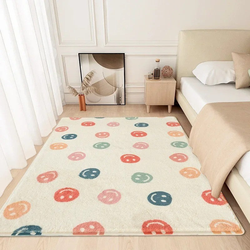 Modern Minimalism Bedroom Fluffy Carpet Area Carpets Living Room Children Girl Room Soft Rug Non-Slip Washable Mat