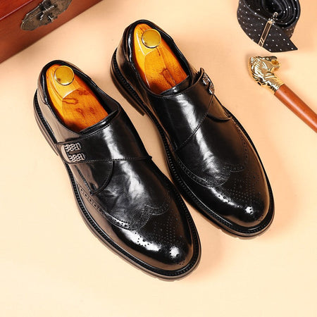 British Style New Oxford Shoes Men's Thick Soled Carved Blok Wedding Leather Shoes High-quality Designer Business Formal Loafers