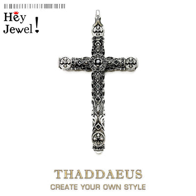 Richly Ornamented Cross Pendant Brand New Fine Jewelry Bijoux Accessories 925 Sterling Silver Gift For Woman Men