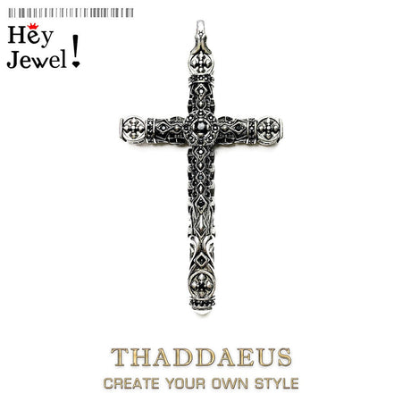 Richly Ornamented Cross Pendant Brand New Fine Jewelry Bijoux Accessories 925 Sterling Silver Gift For Woman Men