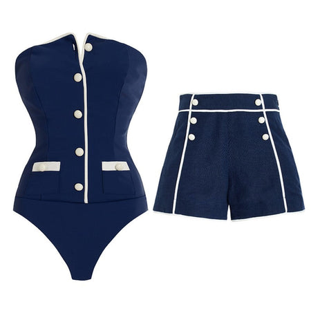 Women's Sexy High Waist Swimsuit and Shorts Summer Bikini Set Bathing Suit Women Beach Swimming Suit For Female Biquini