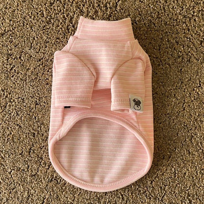 Pet Bottoming Shirt Teddy Beige Striped Vest Bichon Frise Winter Warmth Clothes Maltese Soft two-legged Clothing XS-XL