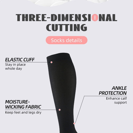 6 pairs copper fiber compression socks for men and women for running and traveling for nurses and pregnant women mid-calf design