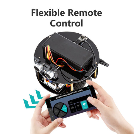 KUONGSHUN Multifunction Smart Little Turtle Robot Car for ESP32 Arduino Robot STEM Kids Programable Robot Kit