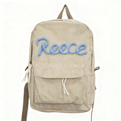 1pc personalized corduroy backpack for men and women, custom hand-embroidered letters, colorful fabric backpack