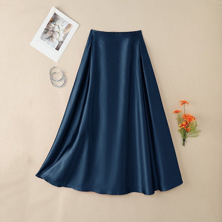 2025 Stylish Autumn High Waist Party Satin Skirts ZANZEA Women Jupe Plus Size Solid A-line OL Work Faldas Saia Maxi Long Skirt