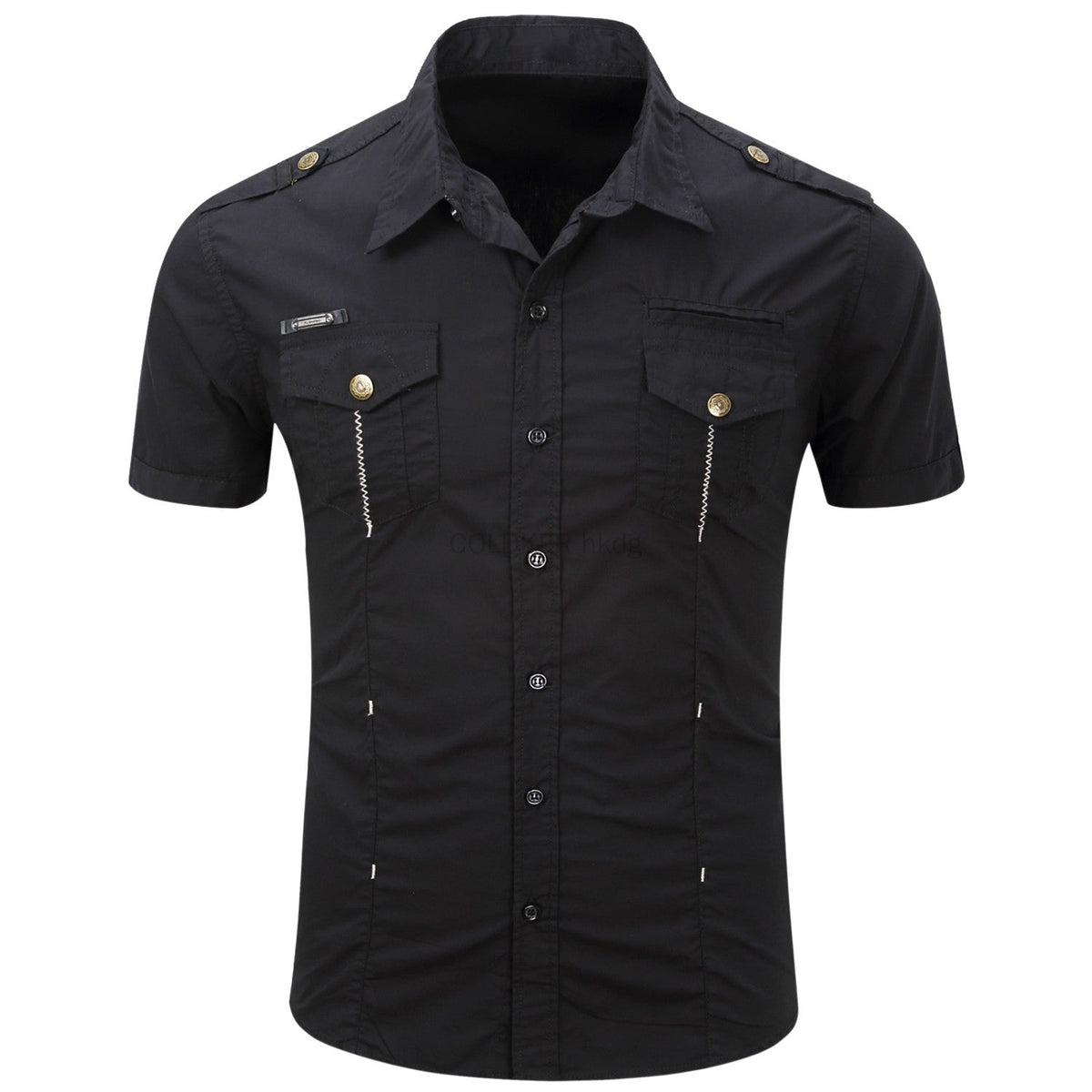 Euro Size White Short Sleeve Men's Uniform Shirt Safari Shirt Summer Casual 100% Cotton Cargo Outdoor Pocket Work Shirts for Men