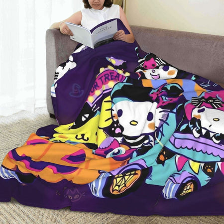 Christmas Hello Kitty Blankets Quality Warm Throw Blanket Winter Travel Office Couch Bed Graphic Bedspread