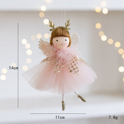 New Christmas Plush Angel Doll Pendant Ornaments Xmas Tree Hanging Decorations For Home Festive Party Decor 2024 New Year Gifts