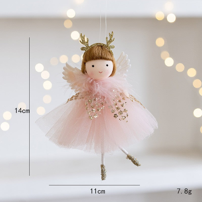 New Christmas Plush Angel Doll Pendant Ornaments Xmas Tree Hanging Decorations For Home Festive Party Decor 2024 New Year Gifts