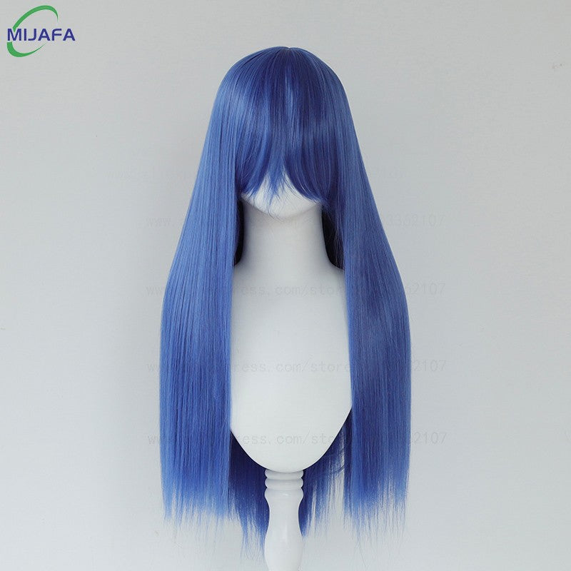 Very High Quality 400g 48 Colors 24Inch 60cm Long Straight Cosplay Wig With Bangs Heat Resistant Hair Anime Wigs + Wig Cap