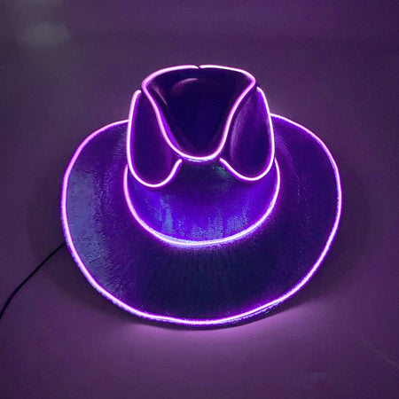 Wireless LED Western Cowboy Hat Light Up Cowboy Hat Disco Bride Pink Cowgirl Hat Concert NightClub Wedding Costumes Accessories