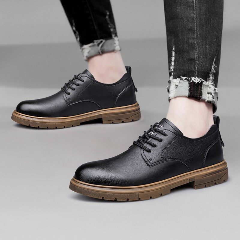 52/2000  CLOHOO handmade men's shoes business casual leather shoes breathable soft sole comfortable classic lace-up men's shoes