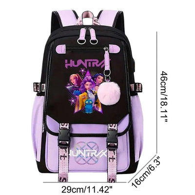 School Backpack for Students KPop Movie Daily Bagpack 2025 Hot Movie Print Backpacks for Girl Boy Laptop Usb Port Bag for Kids