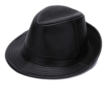 New Style Autumn Winter Warm Cowboy  100% Real Cowhide Leather Hats Men Real Genuine Cowhide Leather Top Hats Men Fashion Caps