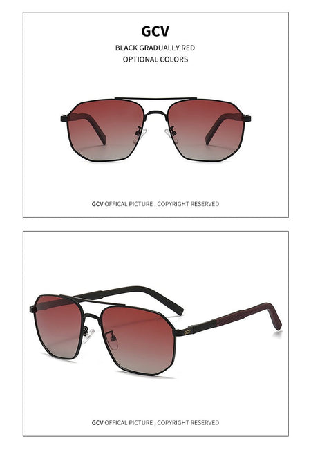 GCV 2025 Brand Classic Pilot Square Polarized Sunglasses Metal Frame Men's Driving Male Sun Glasses Eyewear UV Blocking Luxury