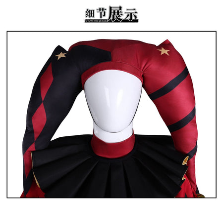 Game The Freak Circus Cosplay Costume Pierrot Jester Harlequin Cosplay Adult Clown Joker Mask Uniform Halloween Carnival Outfits