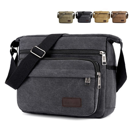 1 men's retro canvas crossbody bag, casual travel shoulder bag, outdoor sports shoulder bag with adjustable shoulder strap