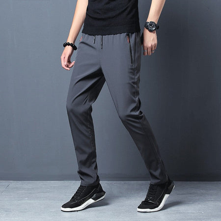 2024 Summer men's casual pants slim fit thin Korean version ice silk pants Jinlun sports pants straight tube quick drying pants