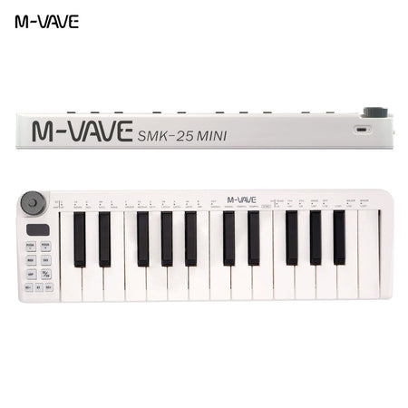 M-VAVE SMK-25 II MIDI Pad Controller Keyboard USB Mini 25 Key,16 RGB Drum Pads,8 Knobs and Music Production,Software Included