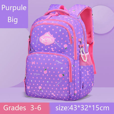 Orthopedic Primary Kid Backpack School Bags for Girls Fruit Flower Color Grades 1-3-6 Children's Backpack Teen Rucksack Mochila