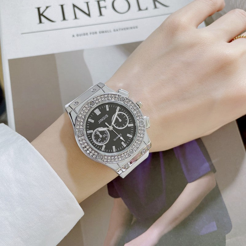 New Women Watches Fashion Silicone Quartz Watch All-Match Men's and Women's Same Diamond Watch Neutral Watch Alloy Student Watch