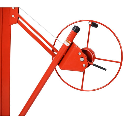 YC113 Drywall Lift Panel Hoist, 11 Ft (Max Height) Sheetrock Jack Lifter for Ceiling, Rolling Caster Wheels, 11', Red