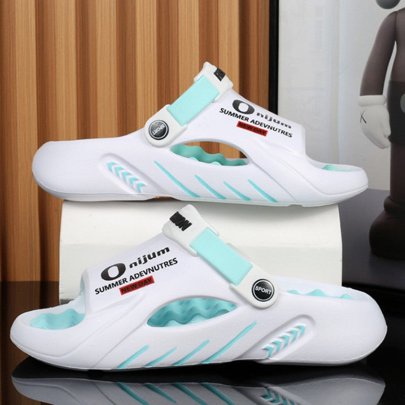 2025 New Men Massage Slippers Slides Indoor Outdoor Man Sandals Beach Casual Shoes Comfortable Sole Men Slippers Big Size 38-47