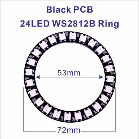 DC5V WS2812B Pixel Ring LED Panel Light Individual 8/16/24/35/45/128 LED Addressable WS2812 IC 5050 RGB LED Ring Module