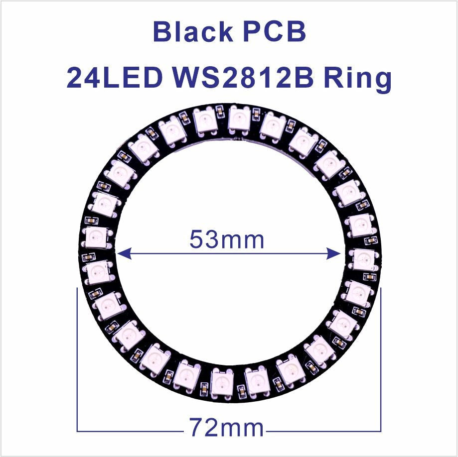 DC5V WS2812B Pixel Ring LED Panel Light Individual 8/16/24/35/45/128 LED Addressable WS2812 IC 5050 RGB LED Ring Module