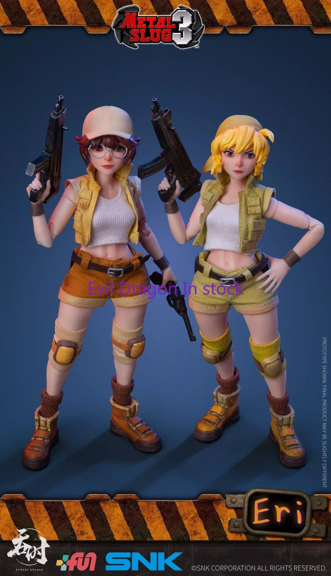 Original Snk Metal Slug Action Figure Toy Fior Airi Sisters 1/12 Cloth Collection Collectible Model Decoration