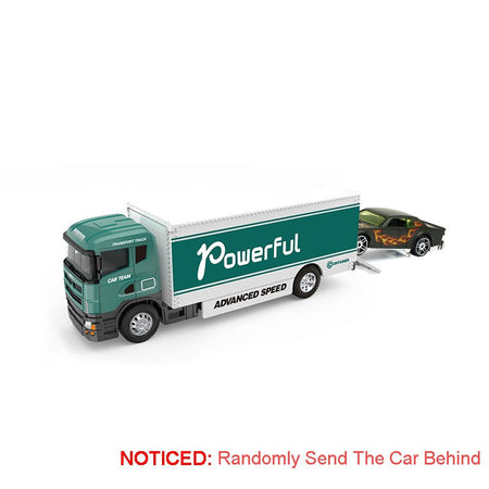 1:64 Scale Container Truck Miniature Model Toy Cars Metal Diecast Trailer with Pull Back Transport Vehicle Toys for Kids Gifts