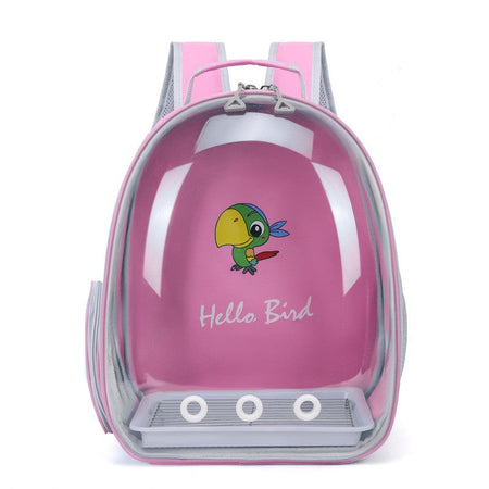 Portable Bird Carrier Bird Backpack with Perch Rope and Tray for Parrot Parakeet Macaw Cockatiel Acrylic Pet Cage Birds Bag