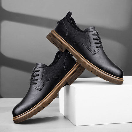 52/2000  CLOHOO handmade men's shoes business casual leather shoes breathable soft sole comfortable classic lace-up men's shoes