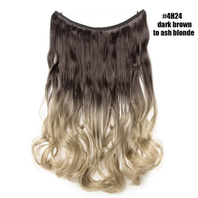 BENEHAIR Synthetic Invisible Wire No Clips In Hair Extensions Secret Fish Line Hairpieces Hair Extensions Fake Hair For Women