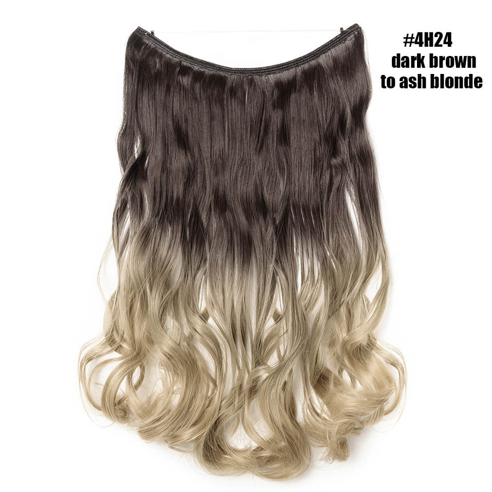 BENEHAIR Synthetic Invisible Wire No Clips In Hair Extensions Secret Fish Line Hairpieces Hair Extensions Fake Hair For Women